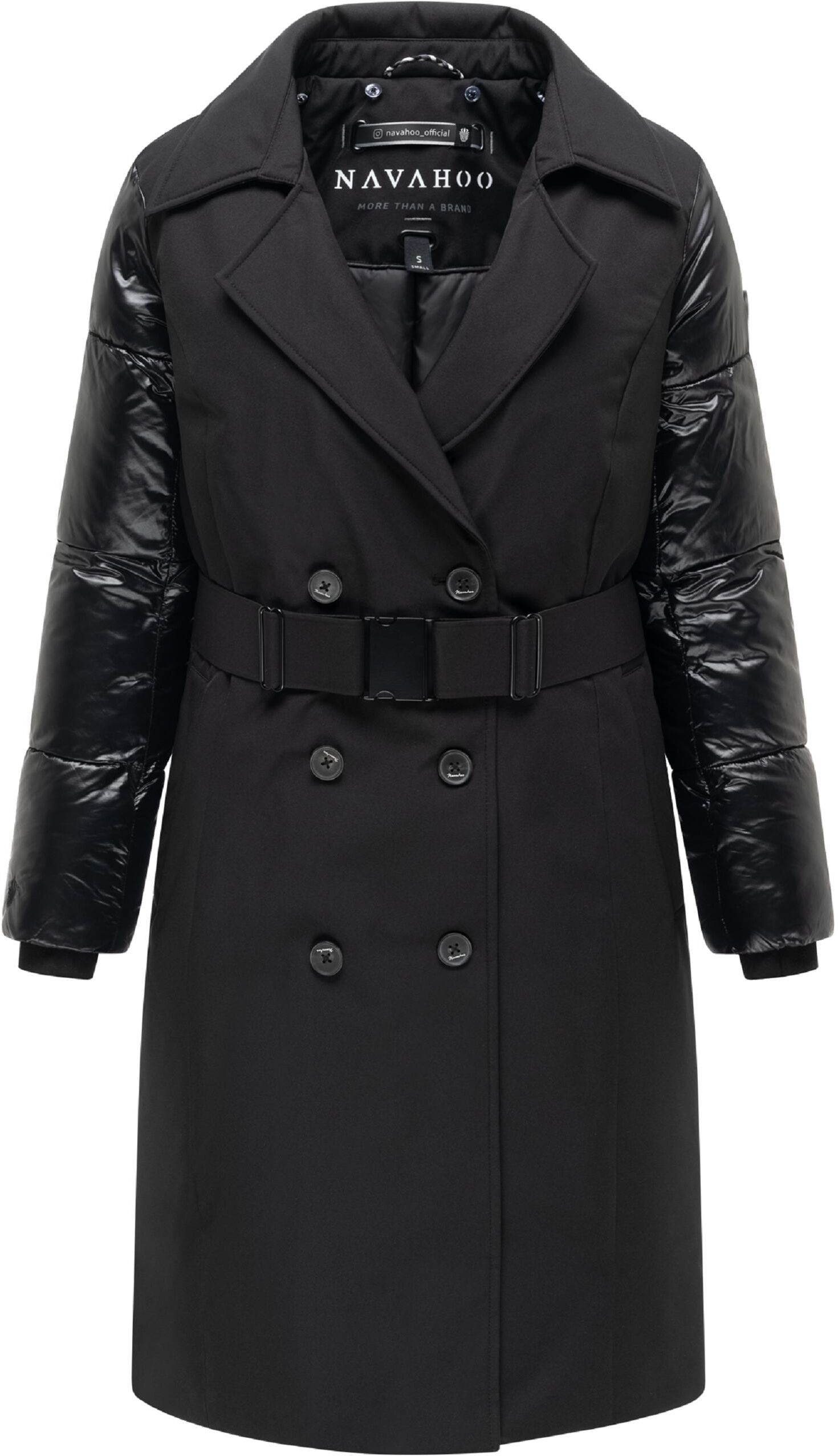 Trenchcoat NAVAHOO "Trenchcoat City-Glow 14", Damen, Gr. XL, schwarz, Mäntel Trenchcoat