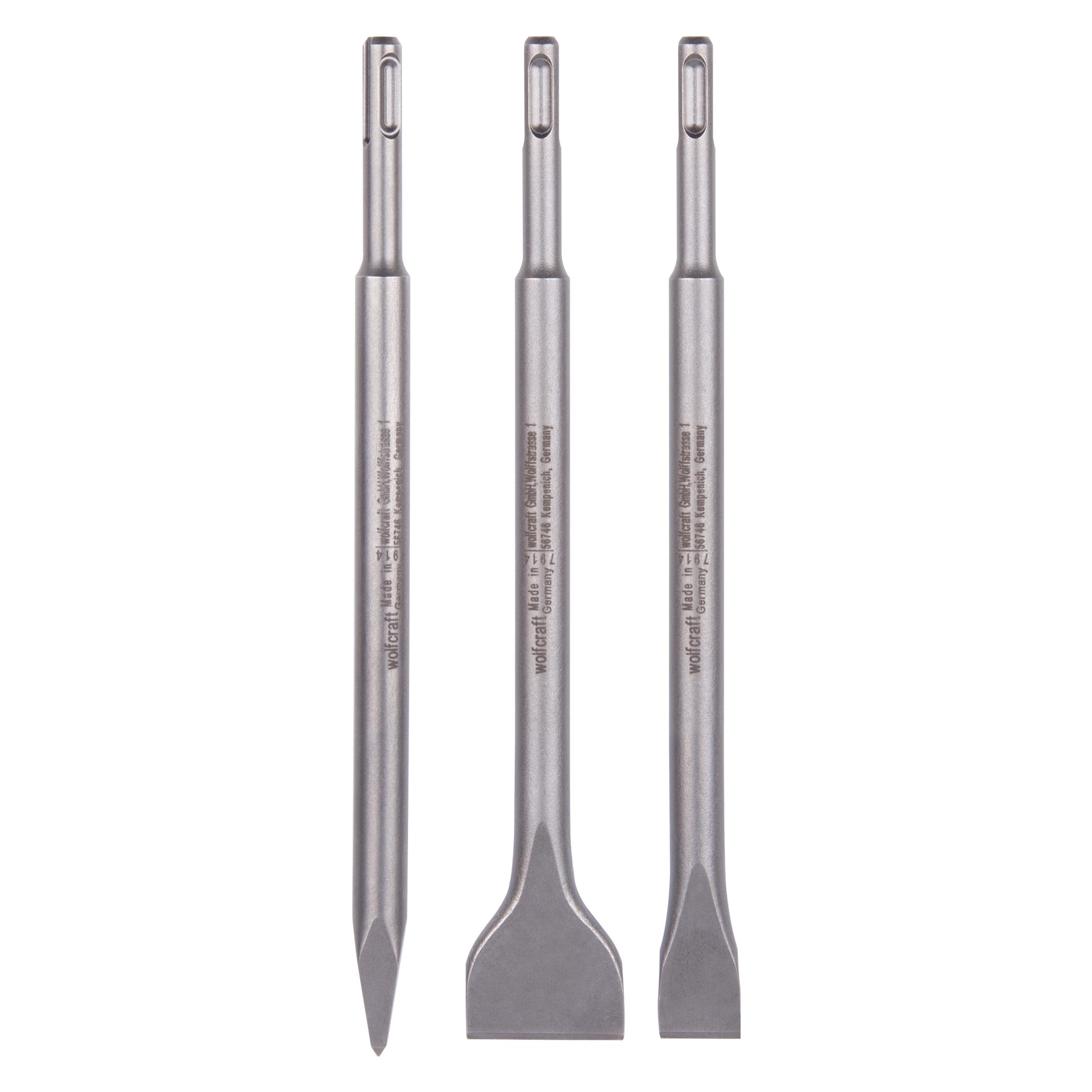 wolfcraft 1 Meissel-Set 3-tlg., SDS-plus Schaft (20 mm) (7914000)