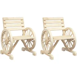vidaXL Gartenstühle 2 Stk. 58x58x78,5 cm Massivholz Tanne