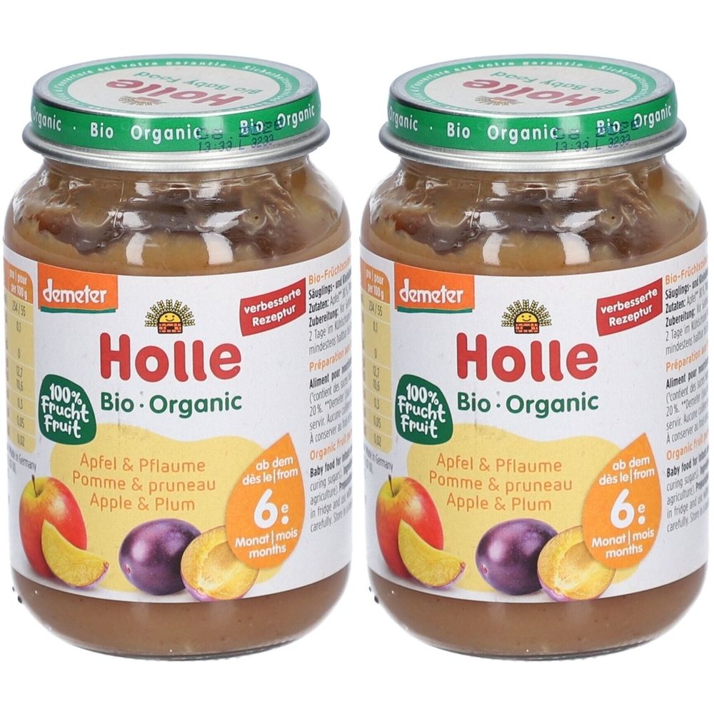Holle Apfel & Pflaume x2 2x190 g Set