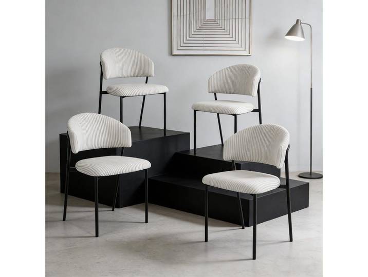 Jiexi Esszimmerstuhl Modernes Esszimmerstuhl-Set in Cord-Optik, bequem & stabil