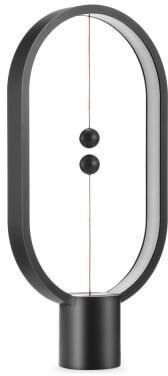 HomeDecorAndMore LLC "Original ""Balance"" Wood Magnetic LED Oval Table Lamp Black"