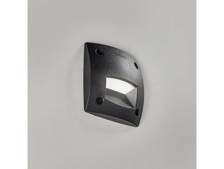 Fumagalli LED-Einbaulampe Leti 100 Square-ST schwarz, CCT, schwarz, Kunststoff, Wandleuchte außen