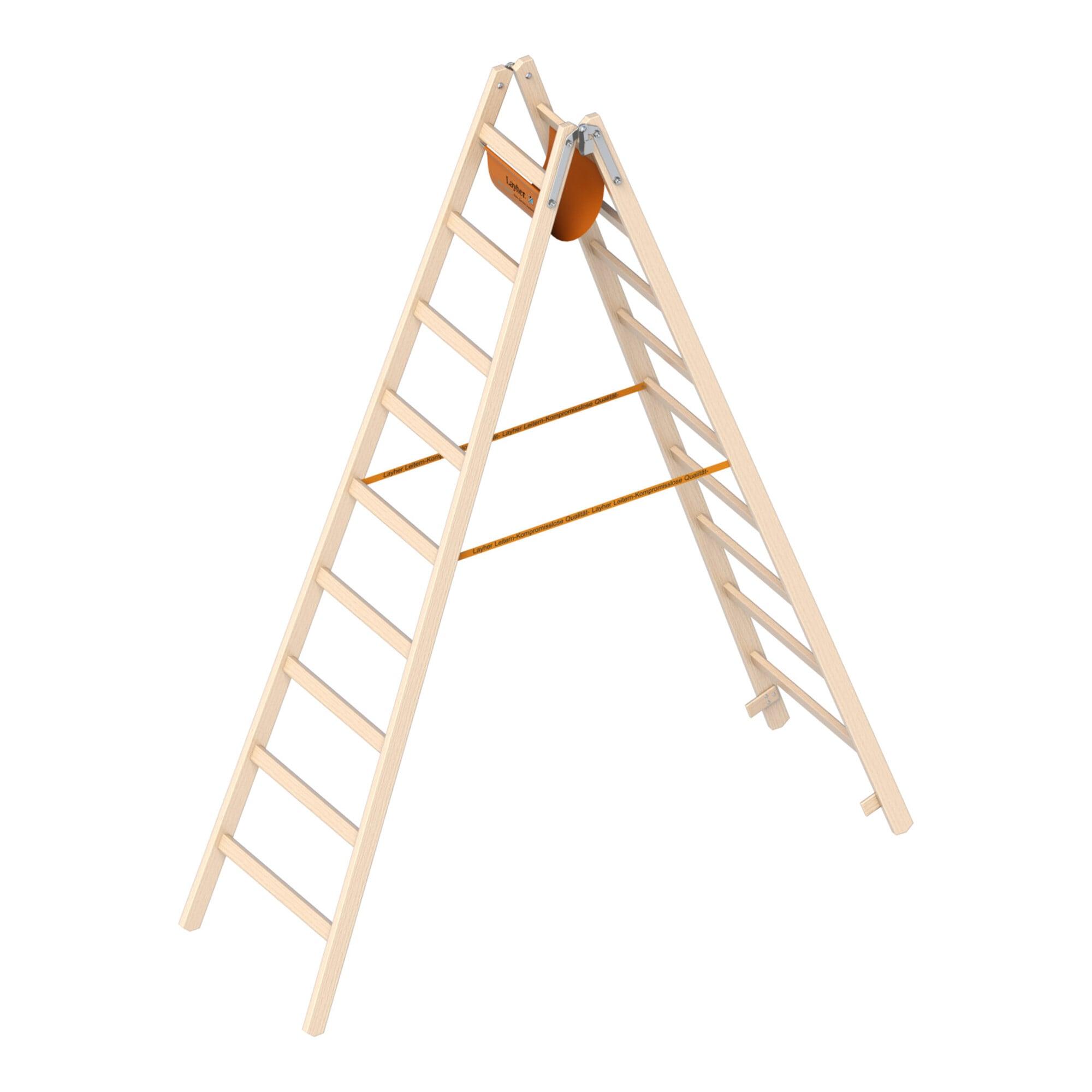 Layher Holzstehleiter 1053 2x9 Sprossen Ö-Norm Z1501 (1053209)