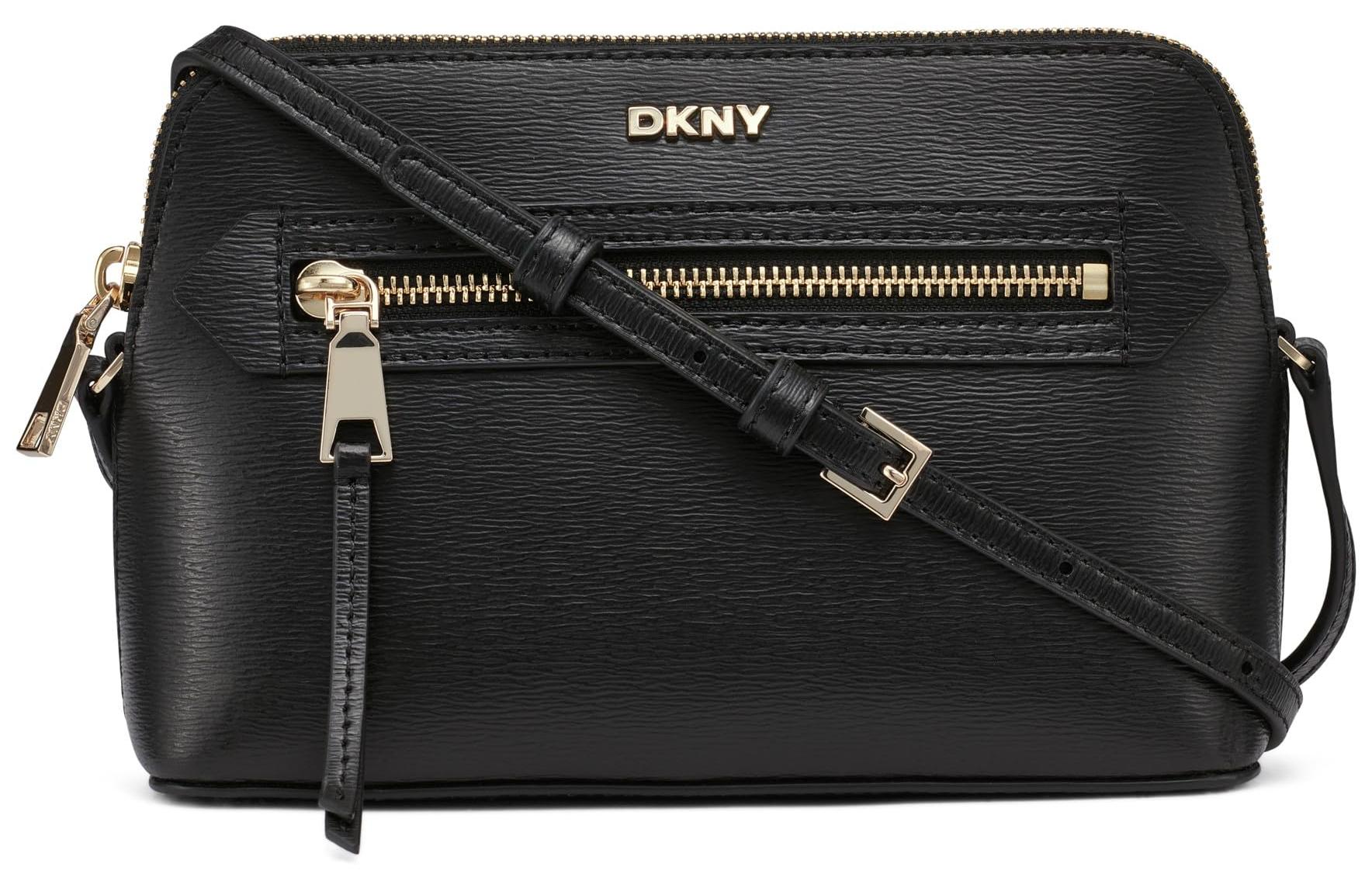 DKNY, Handtasche, "Bryant Ave" Top-Zip-Modell, Umhängetasche, Schwarz/Gold, 1 Größe