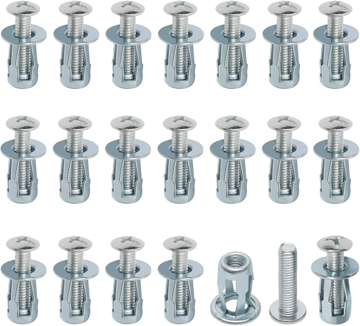 20x Hollewandpluggen Zware Last - Metalen Ankers voor Gipsplaat en Holle Ruimtes (M6 x 25 mm)