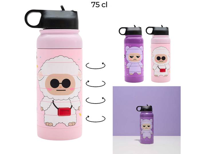 THE CONCEPT FACTORY Trinkflasche GROSMIMI 75cl stahl rostfrei violett 1 Stück