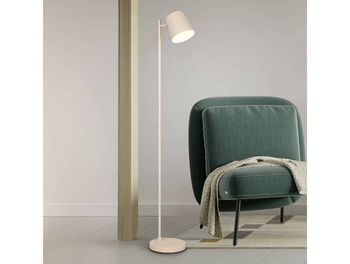 Reality Leuchten LED Stehlampe Blake, dimmbar, creme / amber, für Wohn- / Esszimmer, Metall, LED Stehlampe