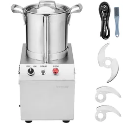 VEVOR Küchenmaschine Gemüsezerkleinerer, 4 L Küchenmaschine aus lebensmittelechtem Edelstahl mit 2 zusätzlichen S-Kurvenklingen, multifunktional zum Zerkleinern von Gemüse Obst Getreide Nüssen