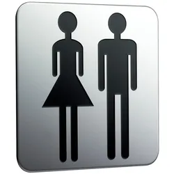 emco system 2 Türschild zum Aufkleben "Damen/Herren", chrom, 357600000 357600000