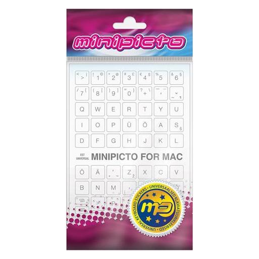 Minipicto keyboard sticker EST KB-MAC-EE01-WHT, white/grey (KB-MAC-EE01)