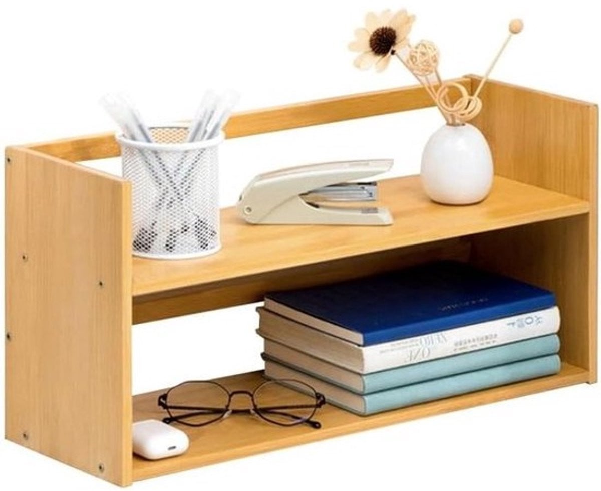 Boekenplank Opbergrek Desktop Boekenkast Houtkleur 50 cm