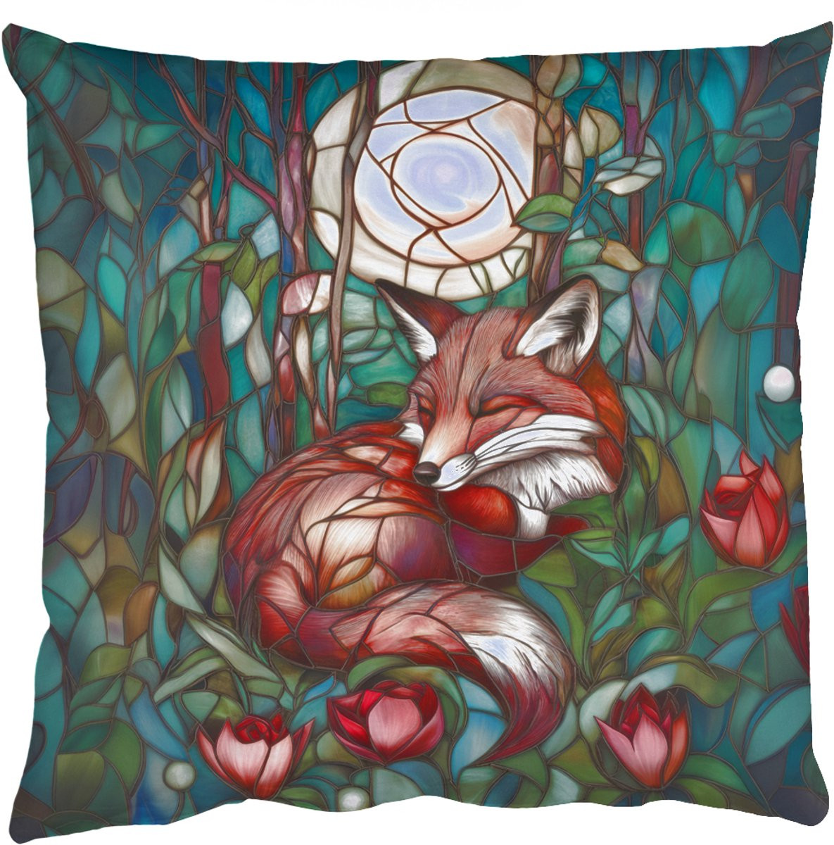 Sierkussen Mozaïek Vos Bos Maan - 60 x 60 cm