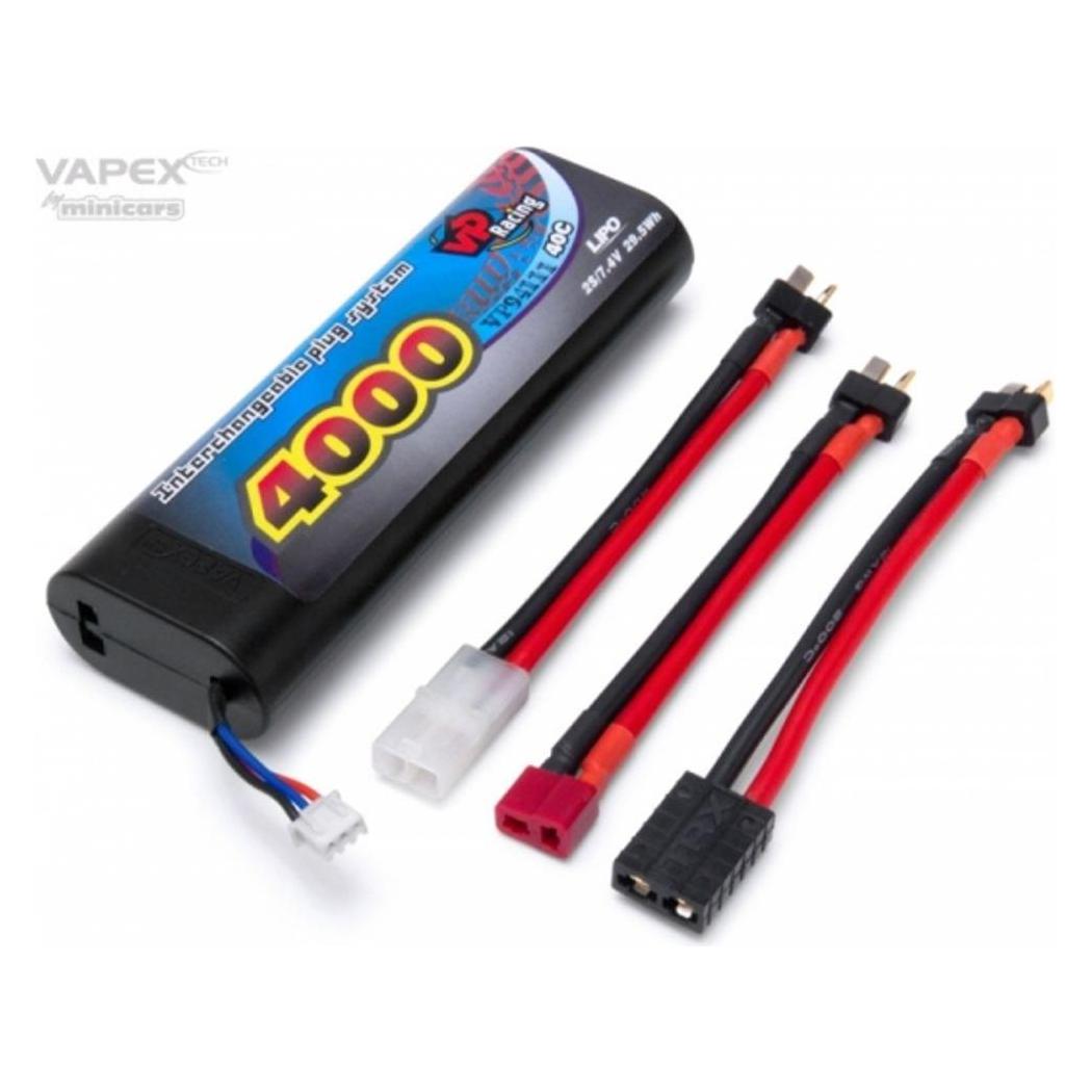 Vapex Battery Li-Po 2S 7.4v 30C 4000mAh Multi-contact (4000 mAh, 7.40 V) (VP94111)