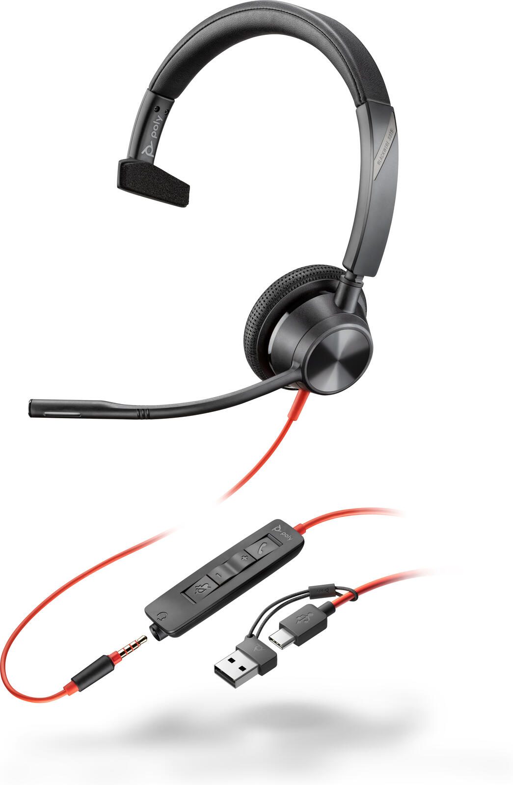 Poly Blackwire 3315 Monaurales Headset 8X217AA
