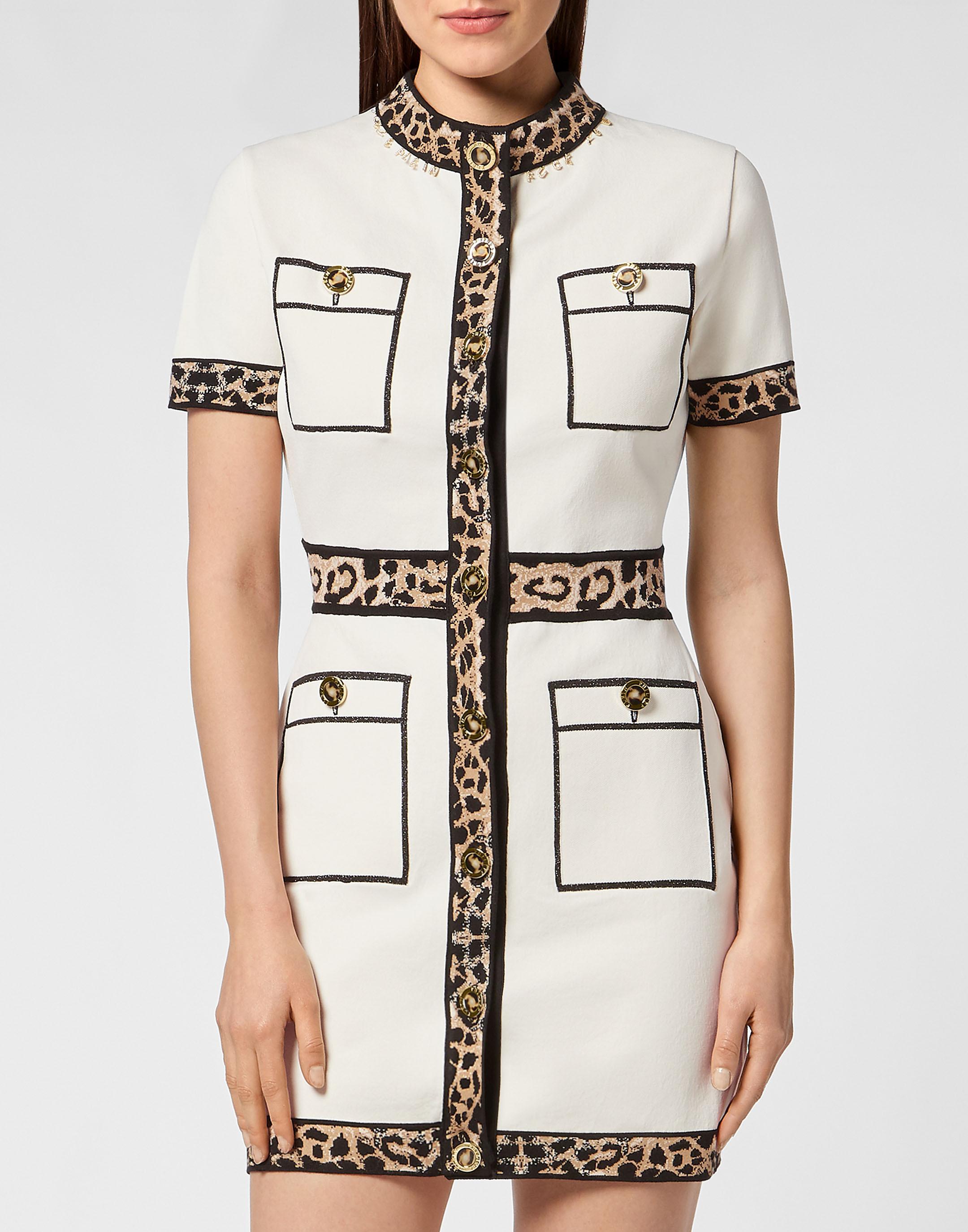 Strickkleid Leopard