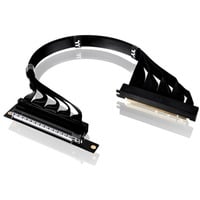 PCI-E 4.0 Dual 90° Riser Cable, Kabel schwarz, 40cm