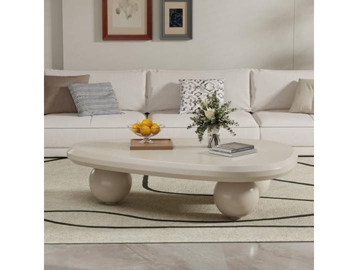 ZUOWENYG Weiß Wolken Design Couchtisch (A Weiß 39in) Moderner Unregelmäßiger Couchtisch, Designermöbel für Wohnzimmer, Stylisches Möbel für Living und Offizium