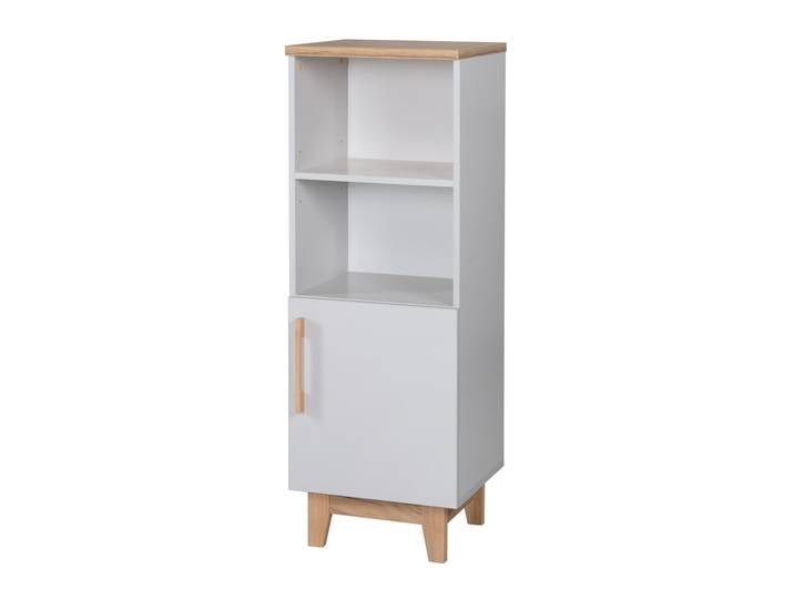 Standregal 'Caro', aus Holz für Baby- & Kinderzimmer, Soft-Close-Technik, Lichtgrau / Goldeiche