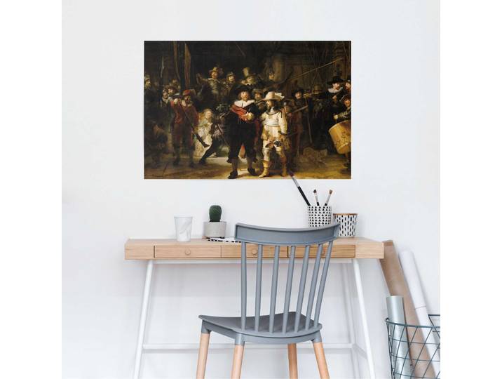 Poster Rembrandt Die Nachtwache Papier Braun 61 x 92 x 0cm