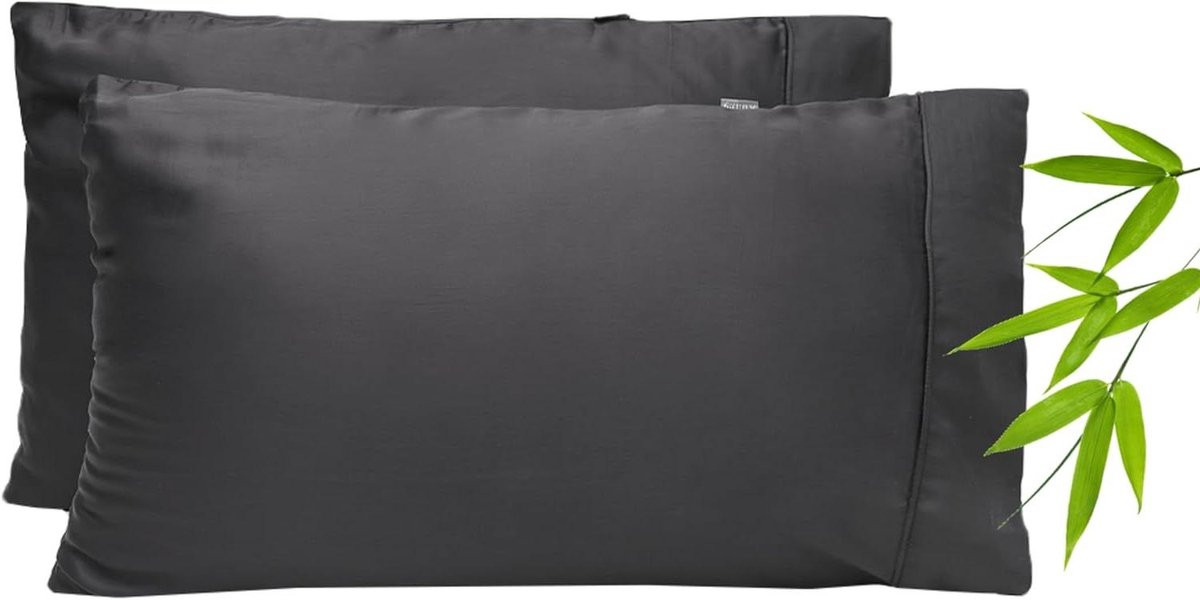Grijs Kussensloop Set van Ademend Lyocell Materiaal voor Comfortabel Slapen