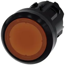 Siemens 3SU1001-0AB00-0AA0 Drucktaster, beleuchtet, 22mm, rund, Kunststoff, amber, Druckknopf 3SU10010AB000AA0