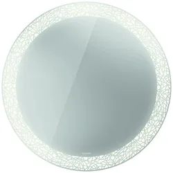 Duravit Happy D.2 Plus Spiegel rund mit integrierter Beleuchtung, Sensor-Version, mit Spiegelheizung, 900x900x47mm, Weiß Matt, HP7481G00000100, Ausführung: Lichtfelddekor: organic