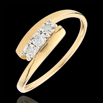 Edenly Trilogie Ring Kostbarer Kokon - Harmonia - Gelbgold - 9 Karat