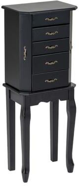 Costway Standing Jewelry Box with 4 Drawers and 2 Side Doors-Black