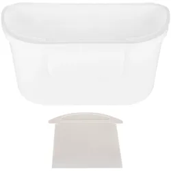 Intirilife Mülleimer zum Aufhängen in Weiß mit Müllspatel - 29 x 15 x 14.7 cm - Allzweck Mülleimer für Küche, Bad, Biomüll, Restmüll