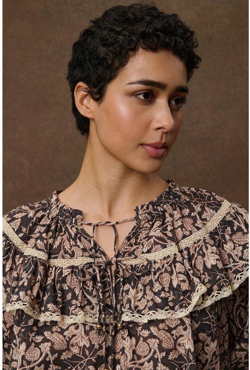 LOUISE MISHA Blouse imprimé floral à volants, NICOLE