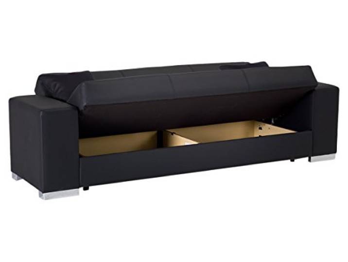 Sit-Store-Sleep 200KOBK0302000092 Möbel Schlafsofa Kobe, Kunstleder, schwarz, 197 x 110 x 42 cm