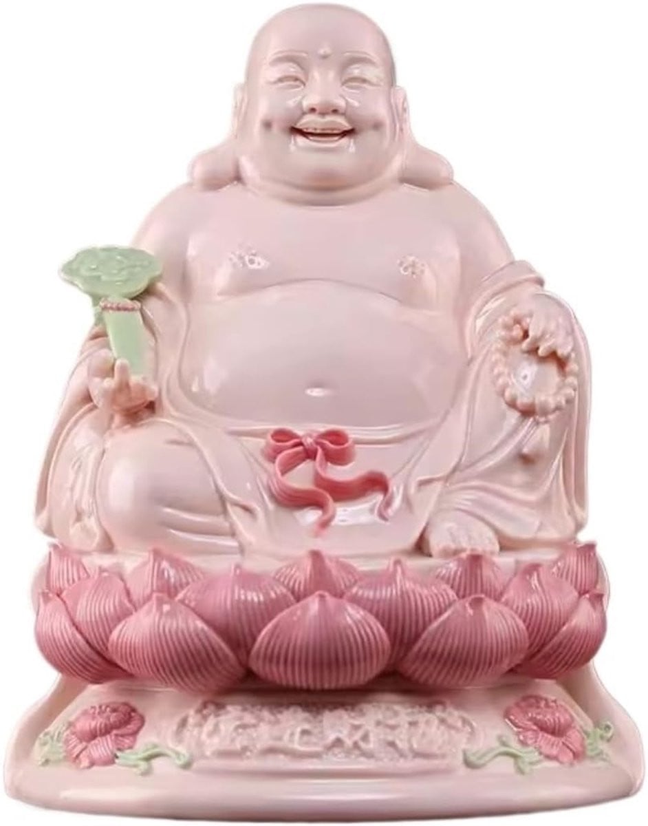Rood Keramiek Lachende Boeddha Beeld Maitreya voor Huisdecoratie, Hoogte: 208 cm