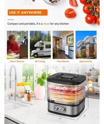 COMMERCIAL CHEF Food Dehydrator – Stainless / Black