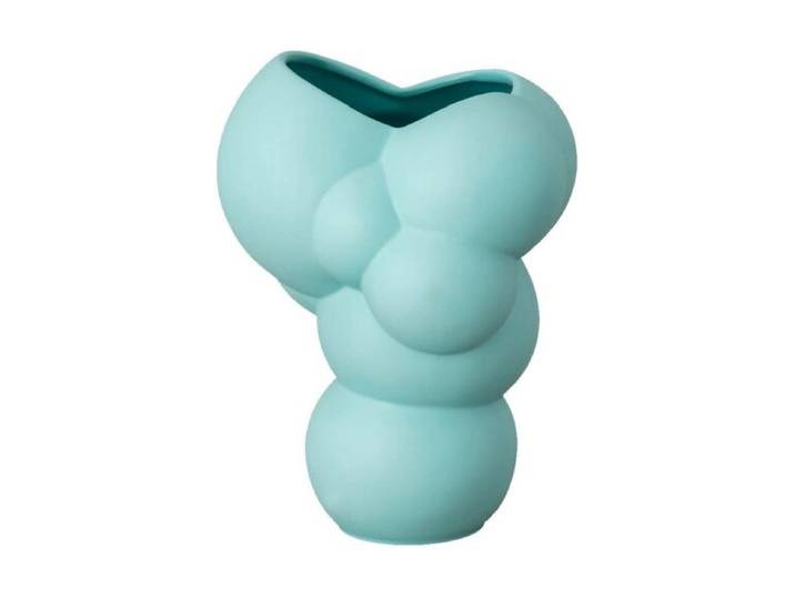 Tischvase ROSENTHAL Skum 14 cm , blau (mint), H:14cm, Keramik, Vasen, Tischvase