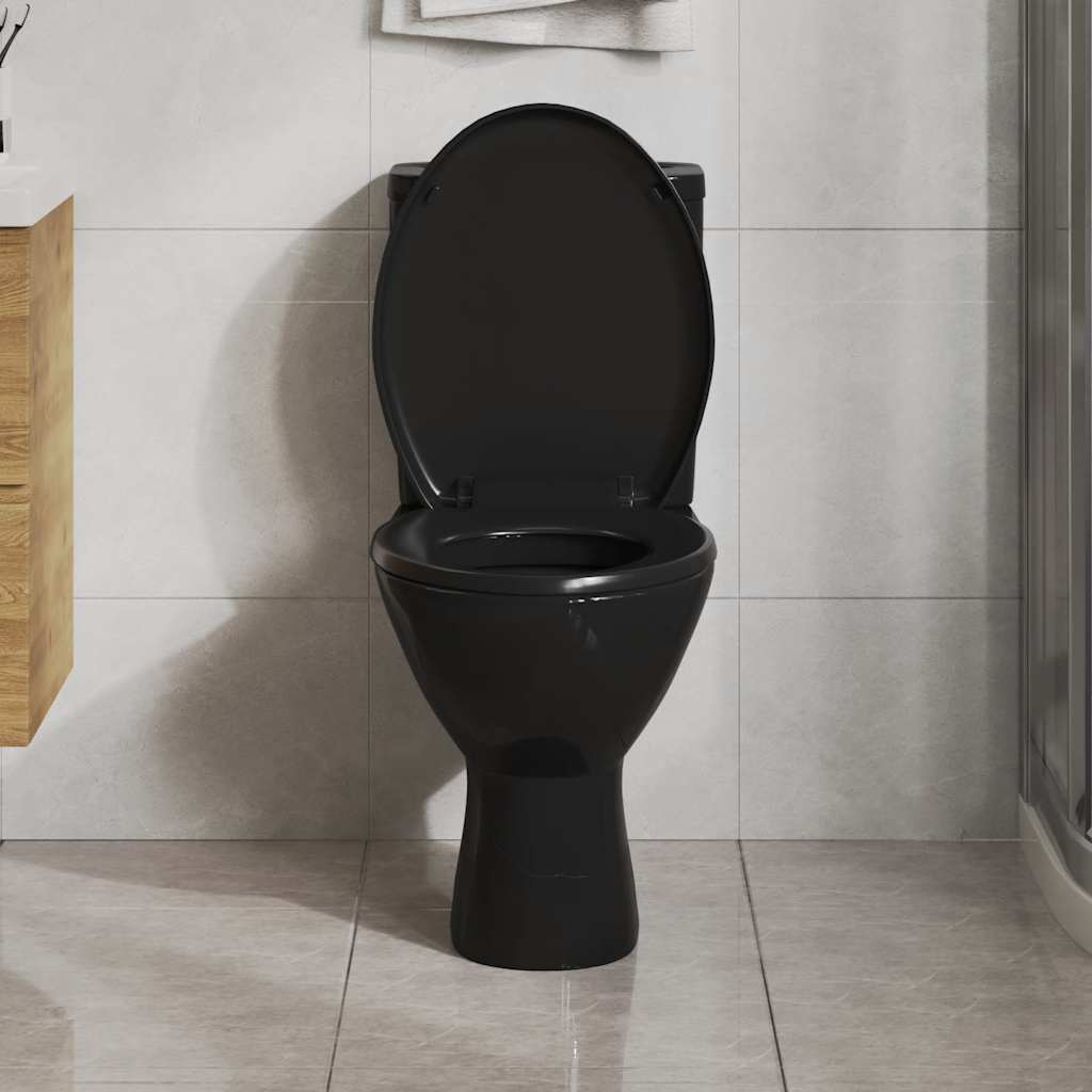 vidaXL Abattant WC à fermeture en douceur Libération rapide Noir