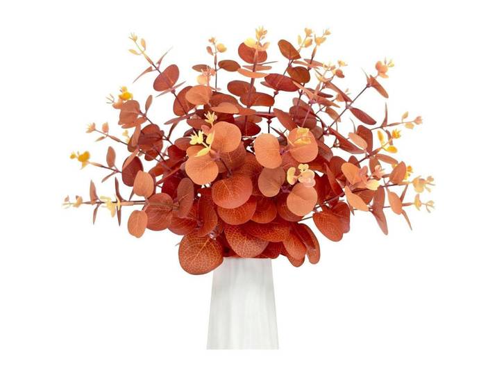 Kunstzweige Eukalyptus 30 Stück 31cm Herbstfarben, Orange, 32 cm, Dekoration, Blumen & Blumentöpfe, Kunstblumen