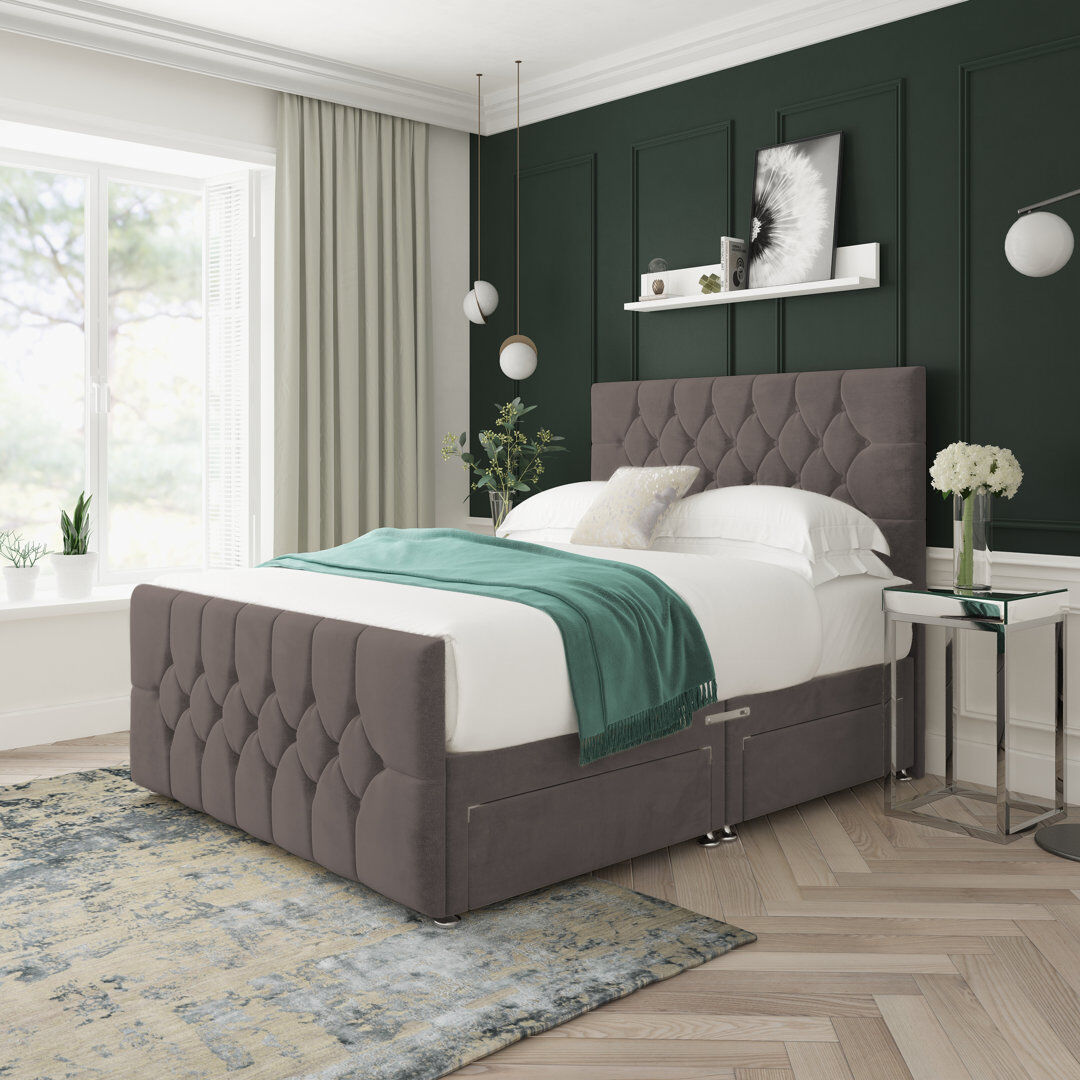 17 Stories Upholstered Divan Bed Slate Single (3')
