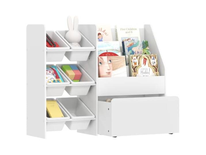 AIYAPLAY Meuble Rangement Enfant 6 Bacs Amovibles Coffre à roulettes Blanc Rangement Jouet Enfant\, Bibliothèque à 3 Niveaux\, pour Chambre ou Salle de Jeux