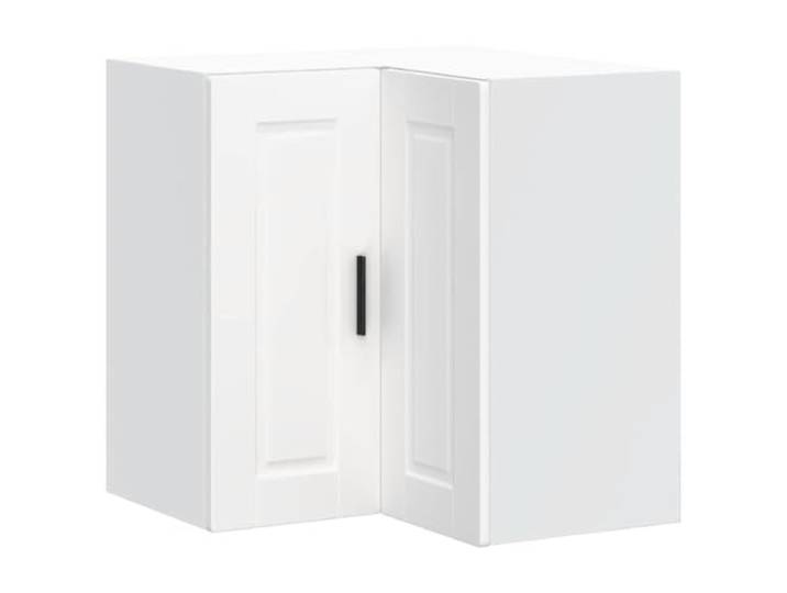 HKTMGDNG Küchen Eckhängeschrank Porto Weiß Holzwerkstoff 57x57x60 cm Platzsparender Wandküchenschrank in Weiß für optimalen Stauraum in der Ecke von Küche oder Speisekammer.