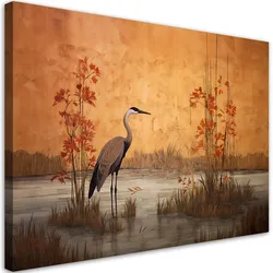 LEINWANDBILD Orientalischer Kranich 90x60cm