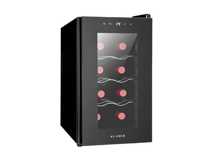KLAMER Weinkühlschrank 8 Flaschen, Mini Kühlschrank 21 L, 5–18°C Präzisionskühlung, Thermoel…,Präzise Kühlung, UV-Schutz, Thermoelektrisch