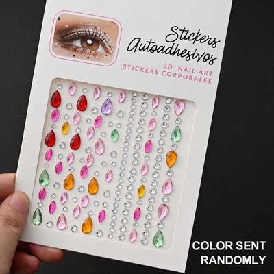 Uplift Picks GlamShine Rhinestone Face Stickers Self Adhesive Face Gem Stickers Festival Makeup Jewels 15