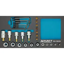 HAZET Steckschlüssel-Einsatz Satz TORX® Einlage 24-teilig - 163-192/24