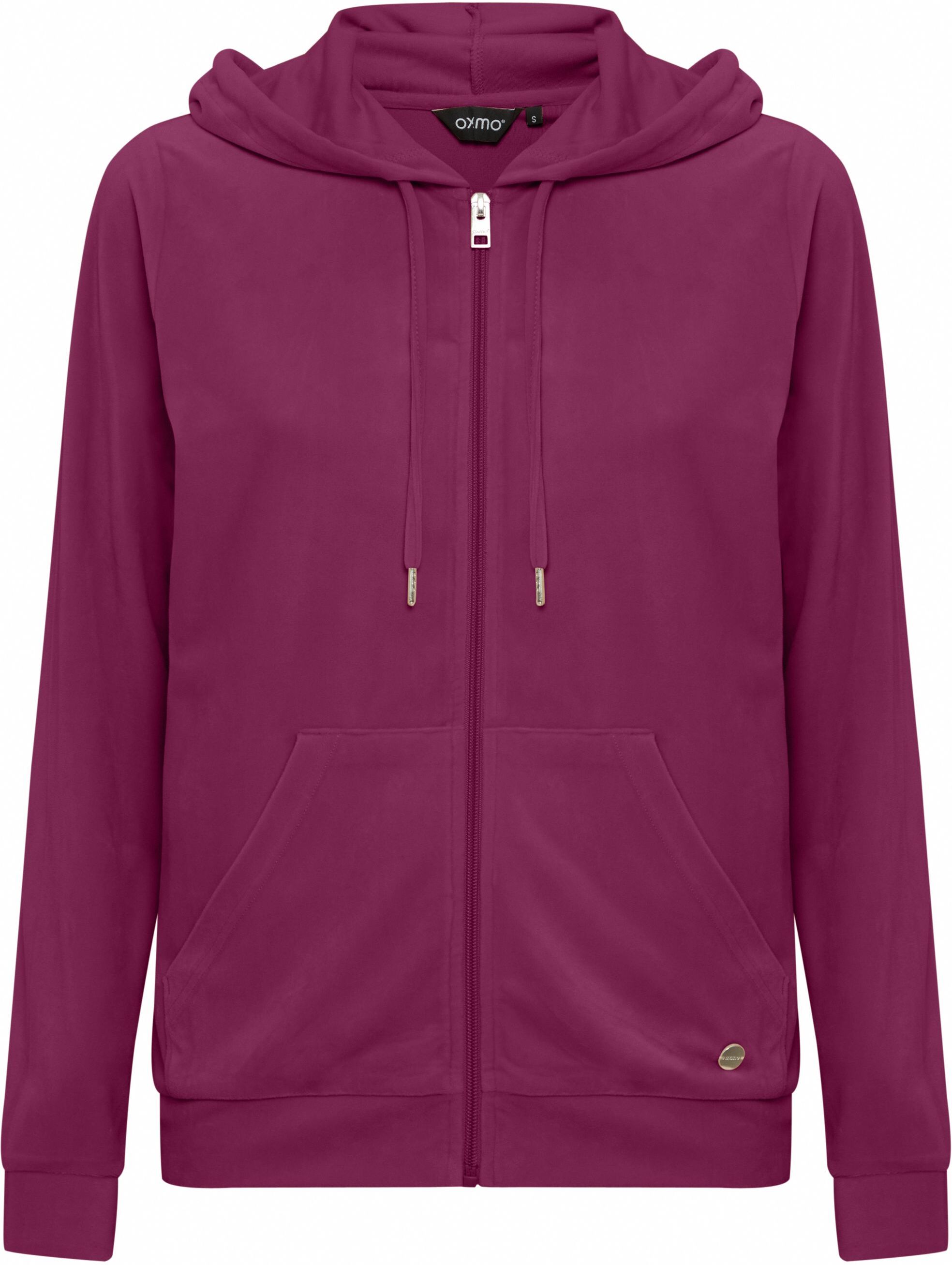 Sweatjacke OXMO "Sweatjacke OXMitanna", Damen, Gr. S, lila (phlox), Obermaterial: 95% Polyester PES. 5% Elasthan EL., Sweatjacken Sweatjacke
