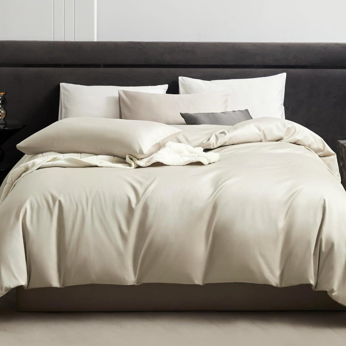 Luxe Dekbedovertrek Set Beige - Queen Size - 800 Thread Count