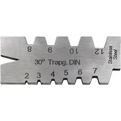 Trapez-Gewindestahllehre DIN 103, 30°, 2-12 mm