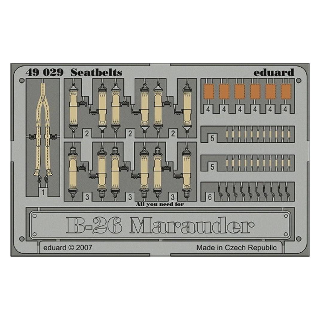 Eduard B-26 Marauder seatbelts für Revell/Monogram Bausatz (49029)