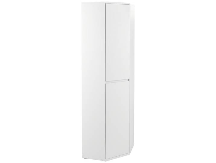 XORA Eckschuh-/Mehrzweckschrank LIV, MDF, mattweiß, platzsparend, 4 Einlegeböden, grifflos, 210 cm hoch