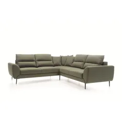 ECKSOFA SETTE Grün Velours-Stoff mit Schlaffunktion